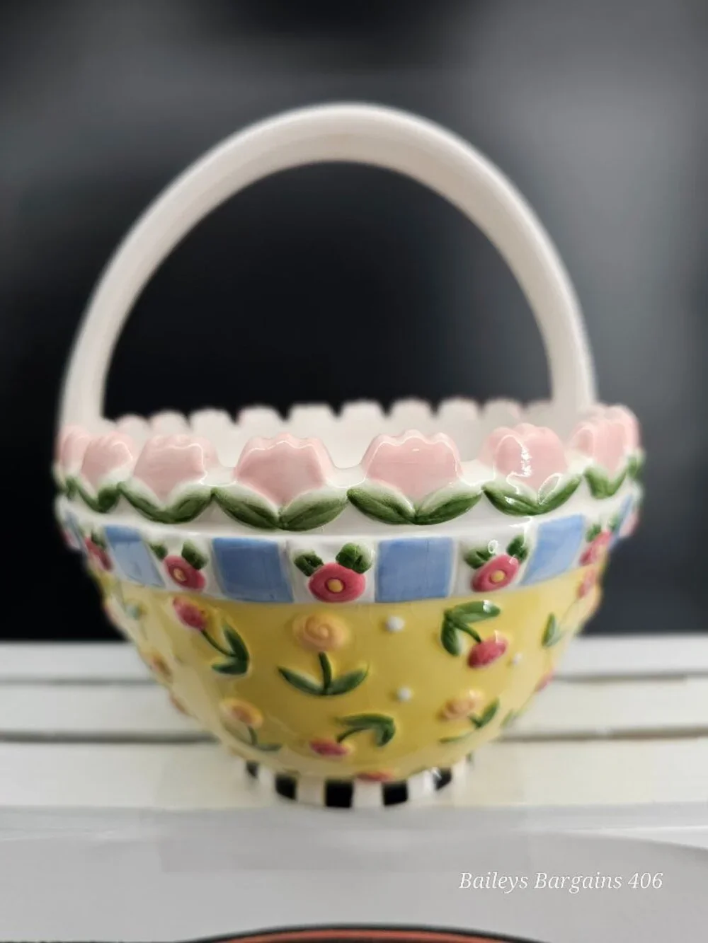 Mary Englebrieght Collector's Spring Ceramic Basket